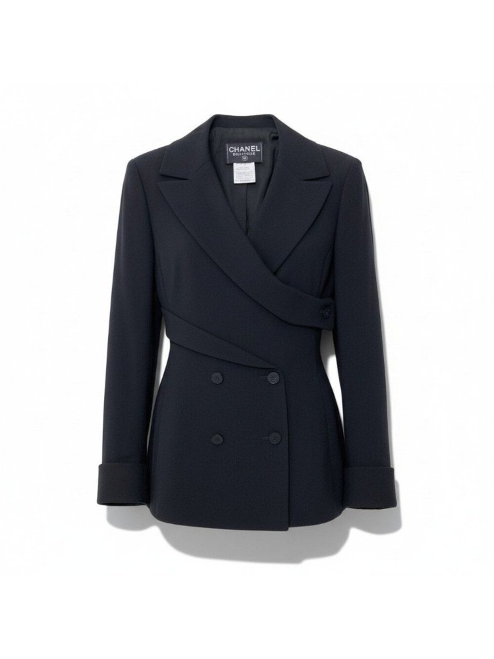 Chanel 98P Special Shape Tailored Jacket Vinatge Architectural Blazer Black